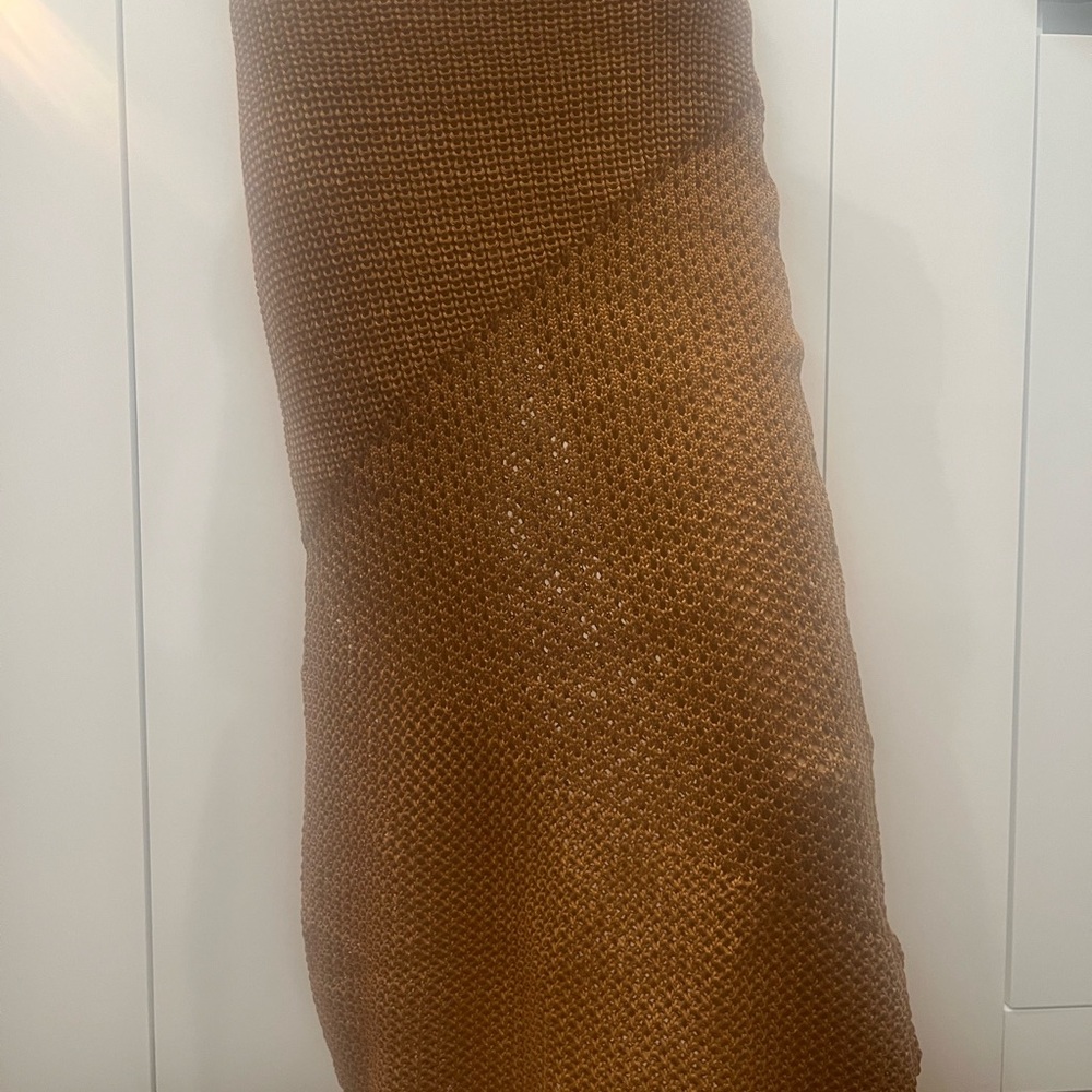 PrettyLittleThing Tan Crochet Beach Maxi Skirt Size 8. NWT